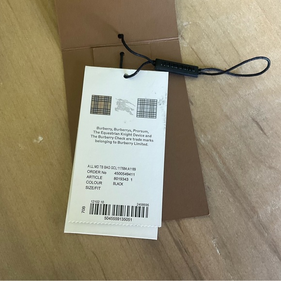 Burberry Medium TB Bag – Black Grained Leather with Gold Hardware - Picture 8 of 15